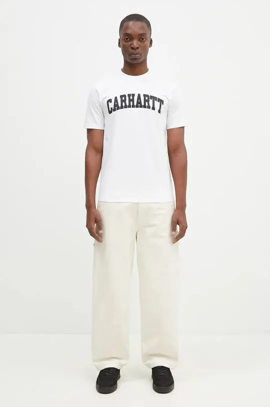 Carhartt WIP cotton t-shirt S/S University men’s white color with a print I034851.00AXX