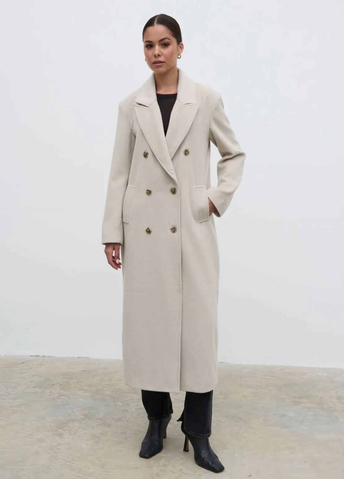 Carissa Oversized Tailored Coat - Chalk