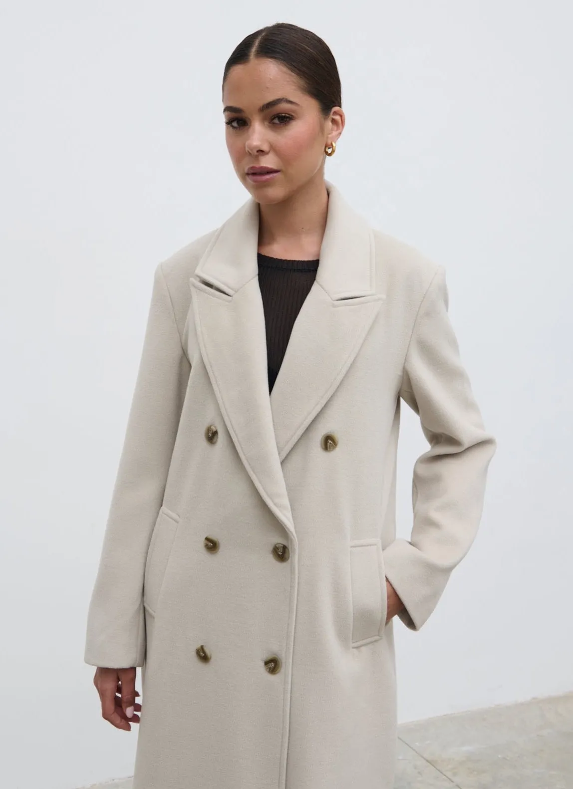 Carissa Oversized Tailored Coat - Chalk