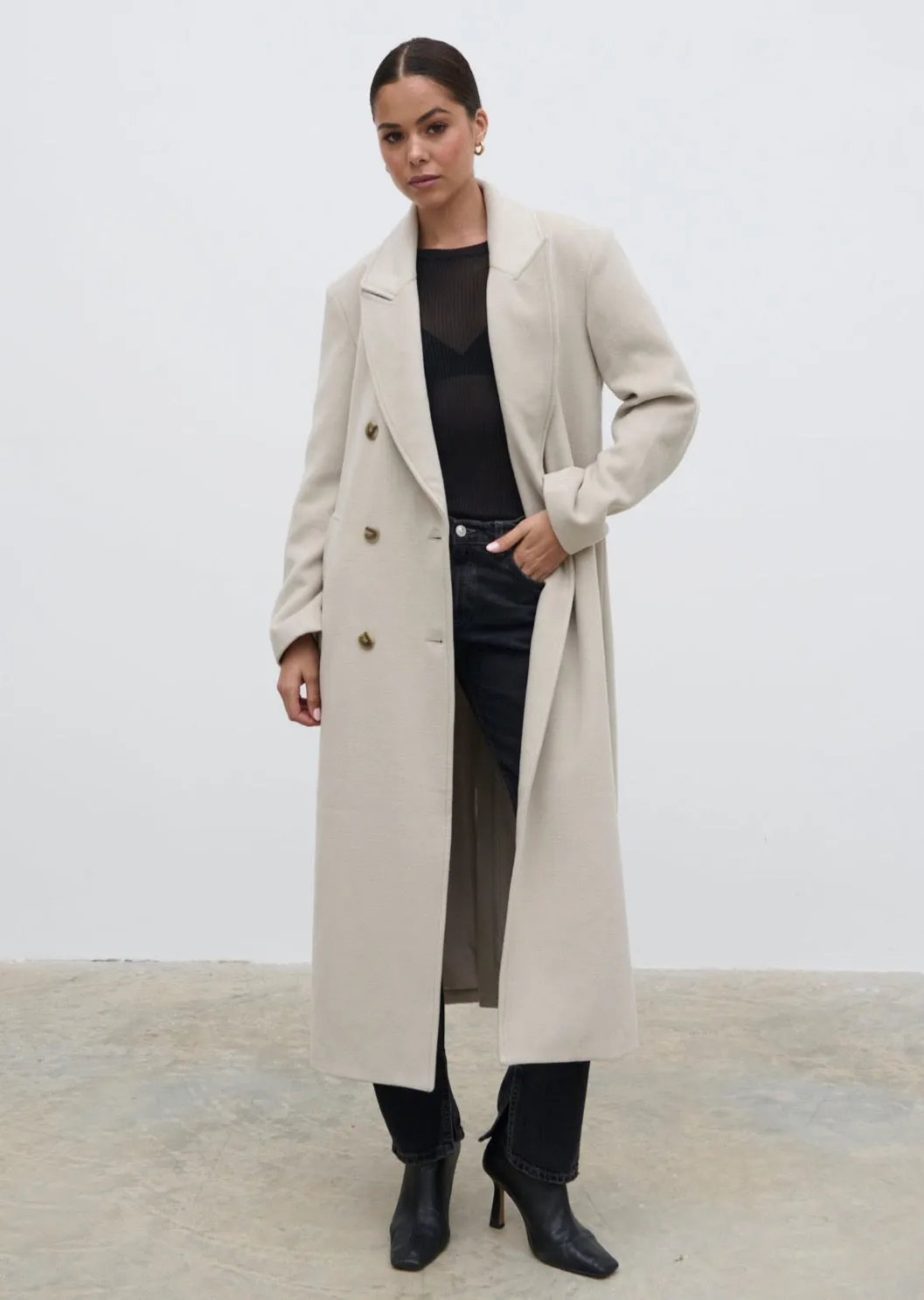 Carissa Oversized Tailored Coat - Chalk