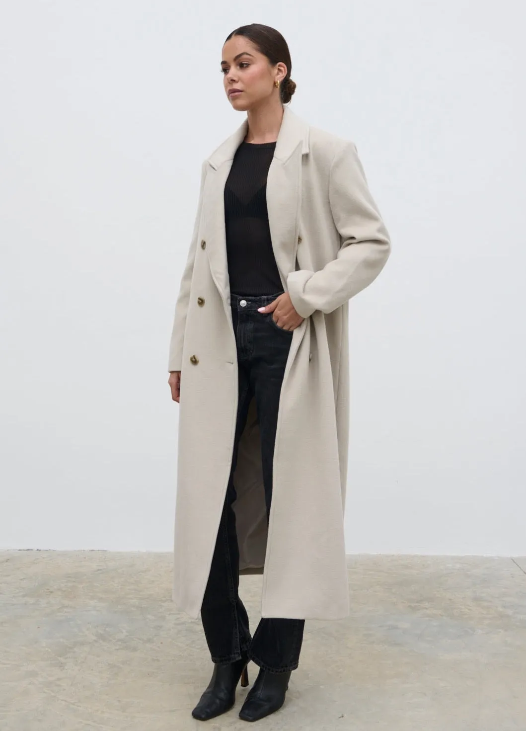 Carissa Oversized Tailored Coat - Chalk