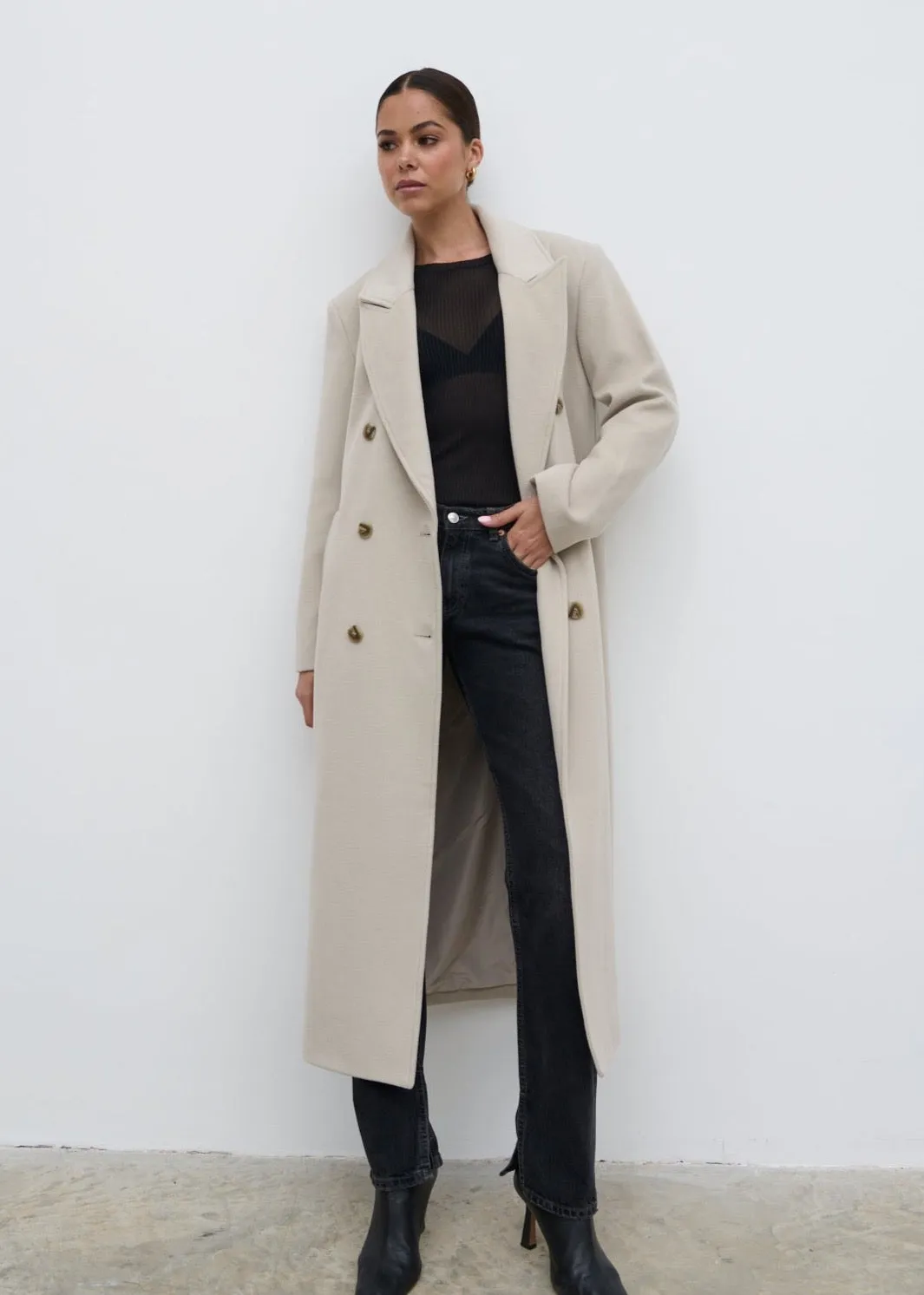 Carissa Oversized Tailored Coat - Chalk