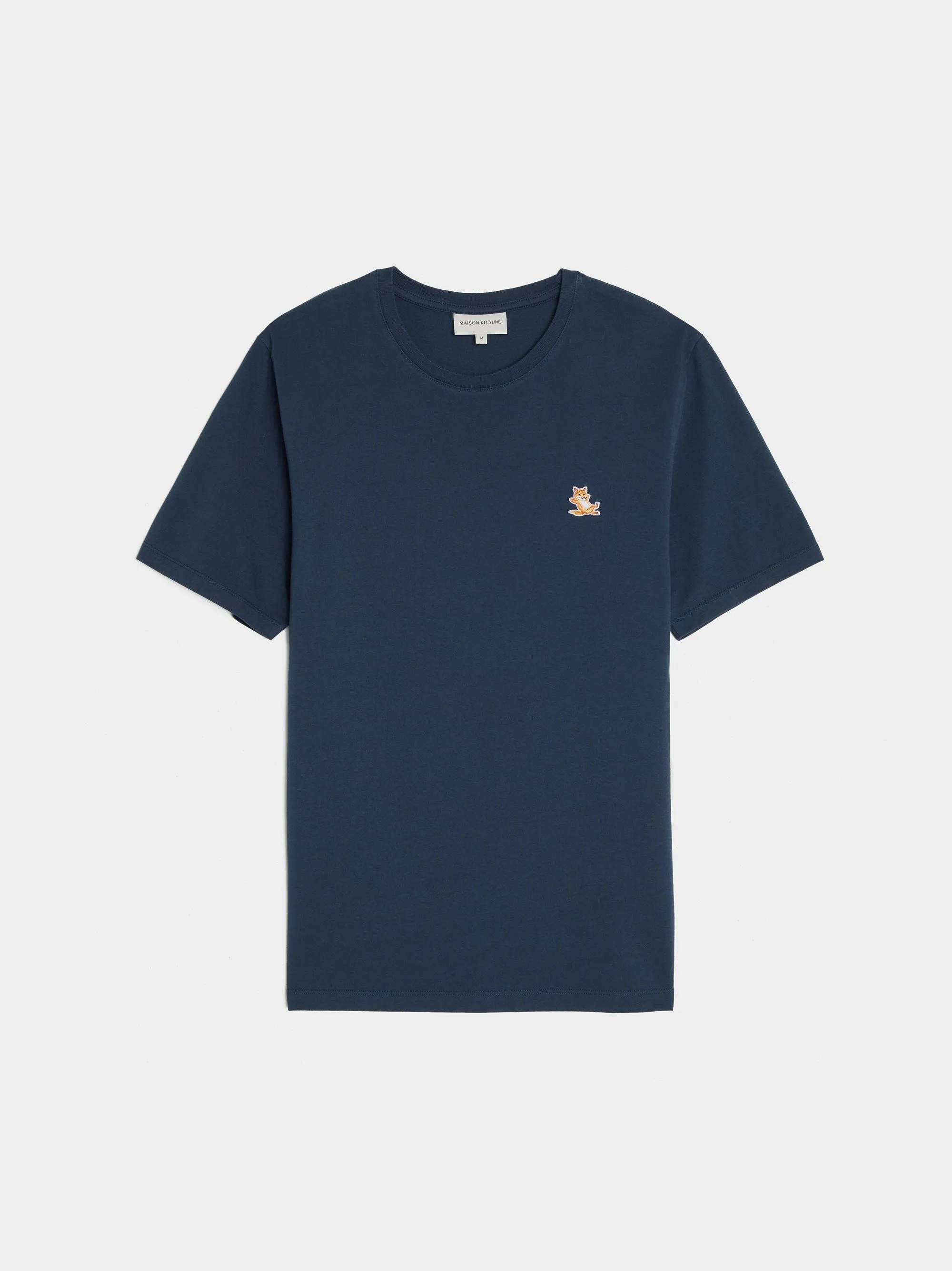 Chillax Fox Patch Regular Tee Shirt, Ink Blue