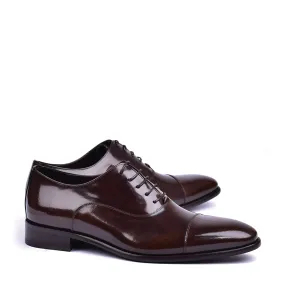 Corrente C0095 6265 Men's Shoes Brown Shiny Calf Skin Leather Cap toe Lace Up Oxfords (CRT1447)