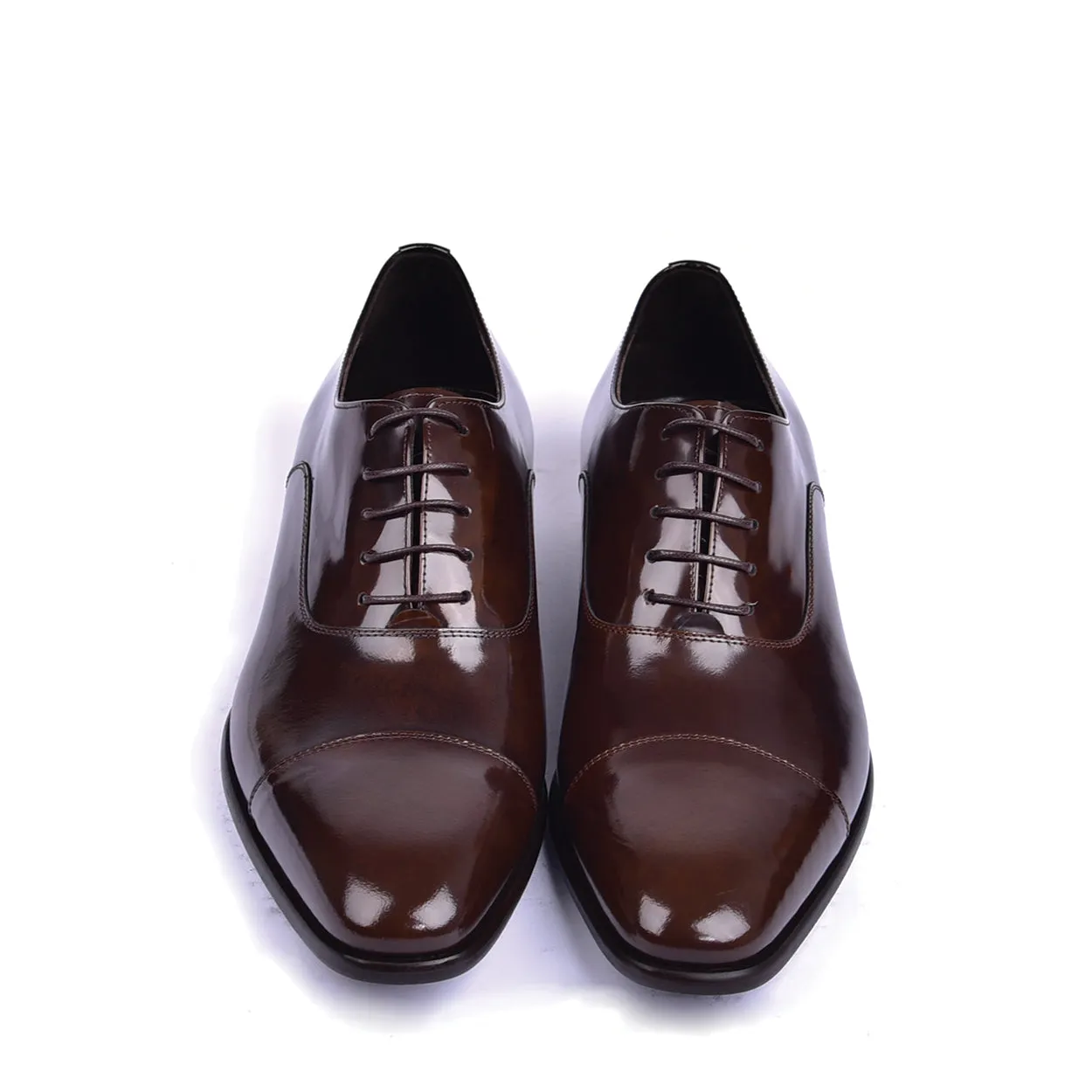 Corrente C0095 6265 Men's Shoes Brown Shiny Calf Skin Leather Cap toe Lace Up Oxfords (CRT1447)