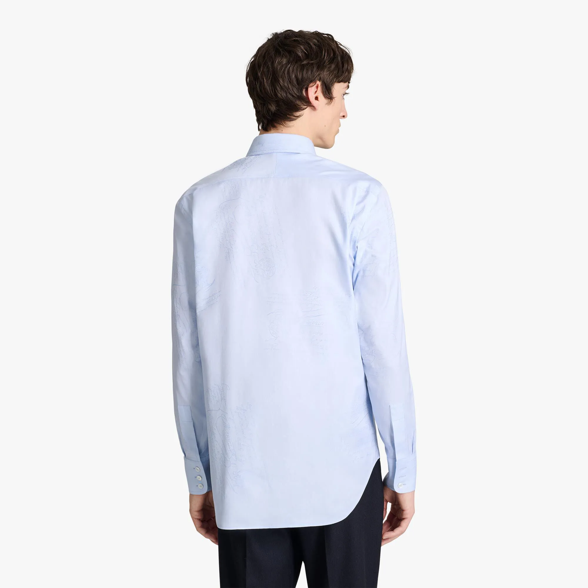 Cotton Scritto Button-Down Collar Shirt