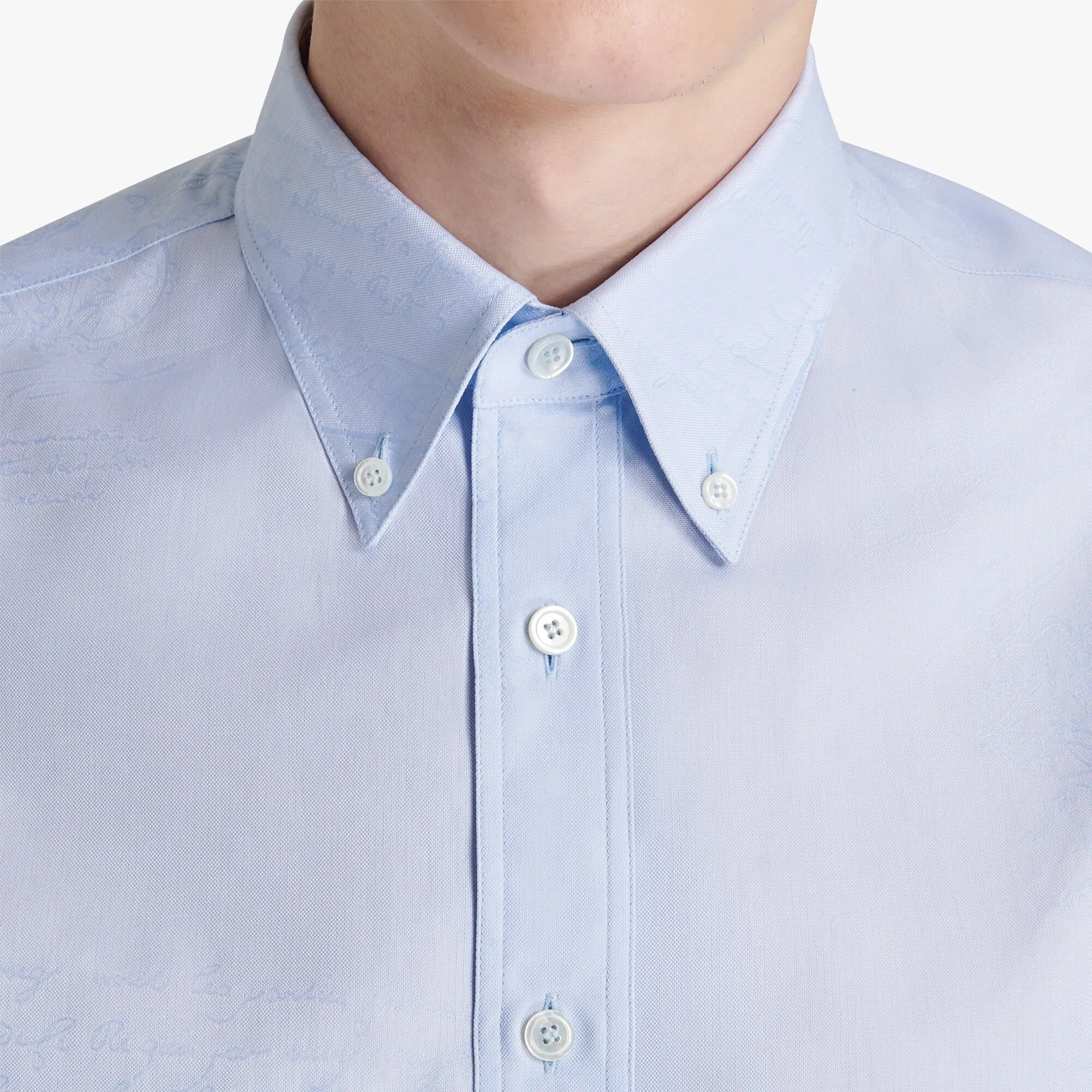 Cotton Scritto Button-Down Collar Shirt