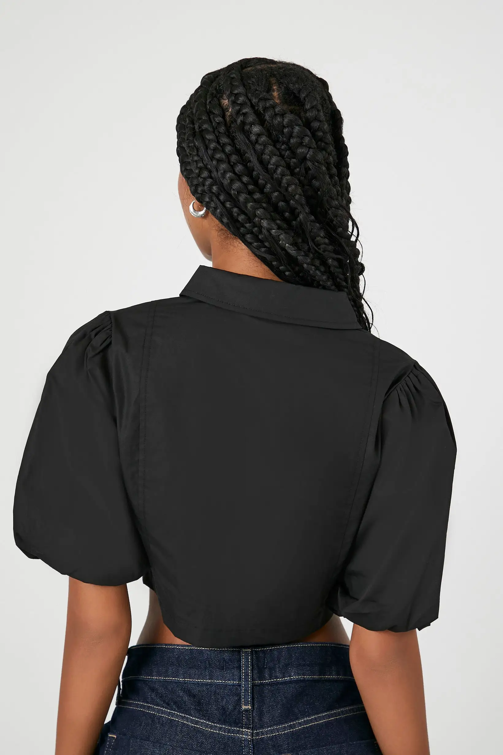 Cropped Puff-Sleeve Shirt