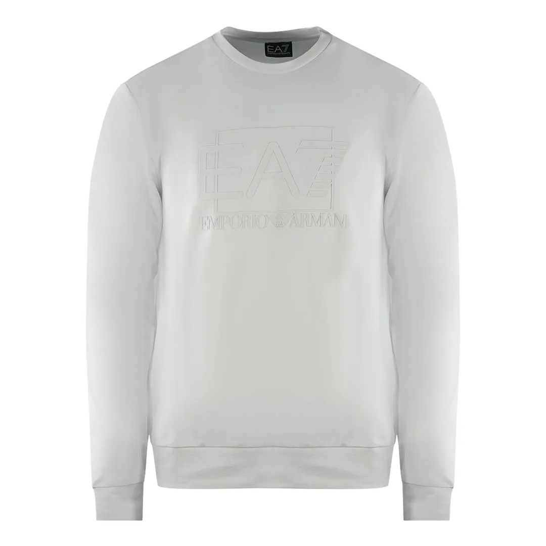 Ea7 Box Logo White Sweatshirt