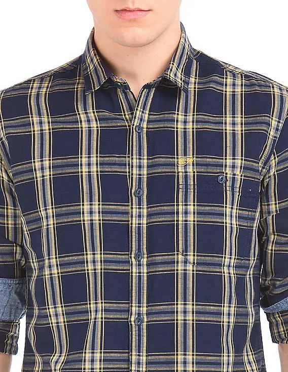 Ed Hardy Check Cotton Linen Shirt