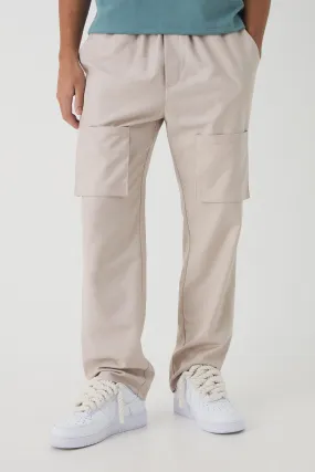 Elasticated Straight Leg Smart Cargo Trousers