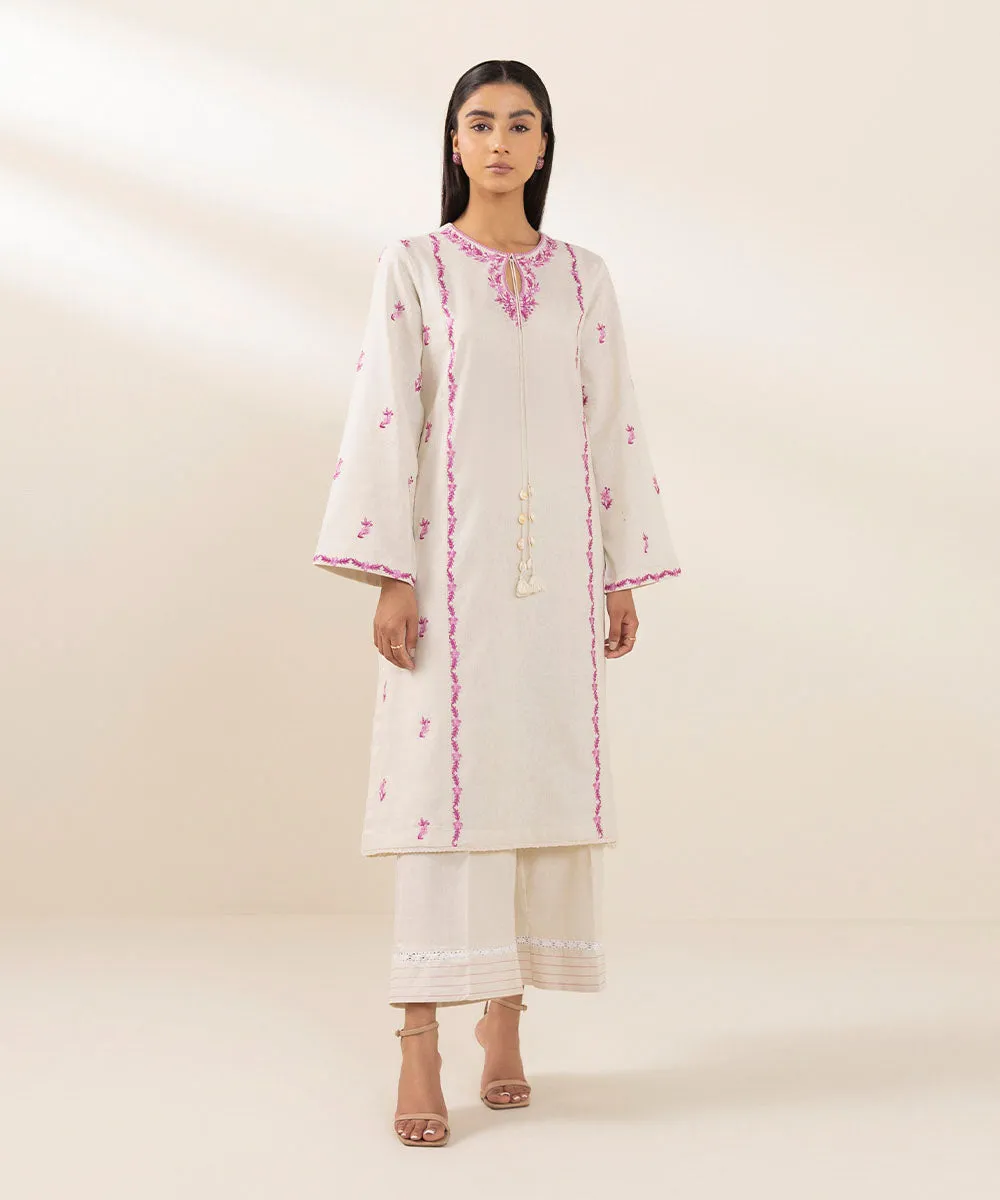 Embroidered Cotton Linen Shirt