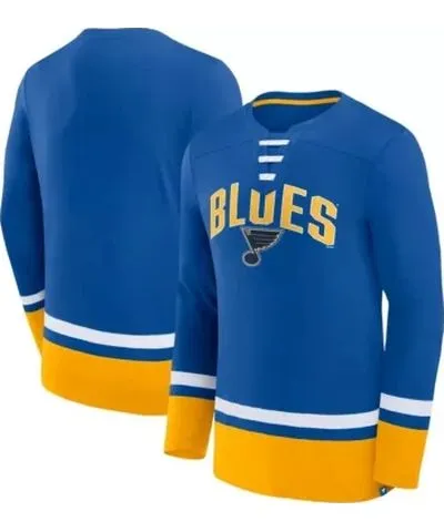 Fanatics Men's NHL Fanatics St. Louis Blues Back Pass Lace-Up Long Sleeve T-Shirt