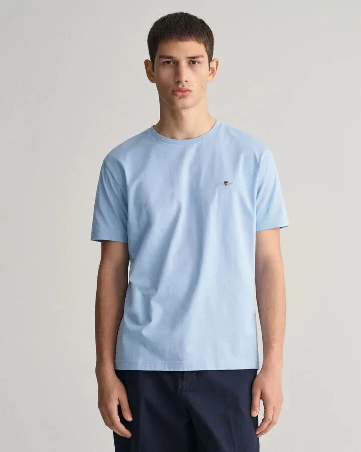 Gant 344157 Mens Reg Shield Ss T-Shirt Light Blue