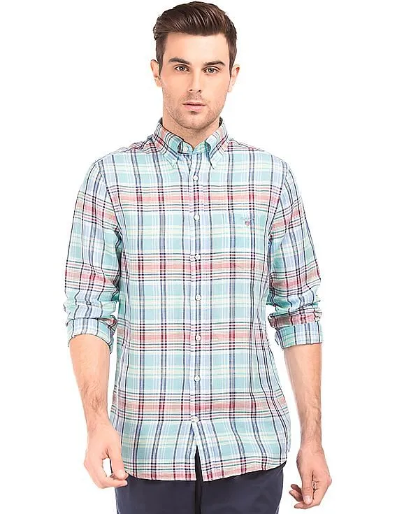 Gant Madras Plaid Linen Cotton Shirt