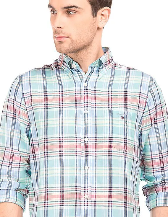 Gant Madras Plaid Linen Cotton Shirt