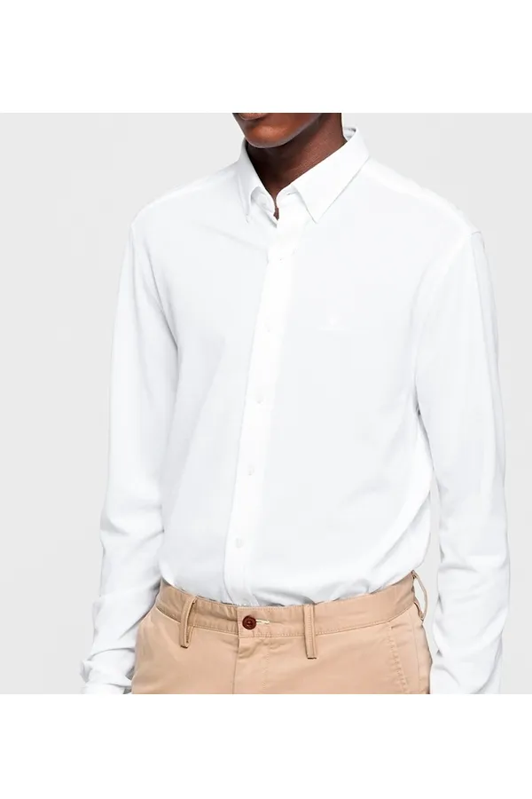 GANT Tech Pique Regular Shirt White