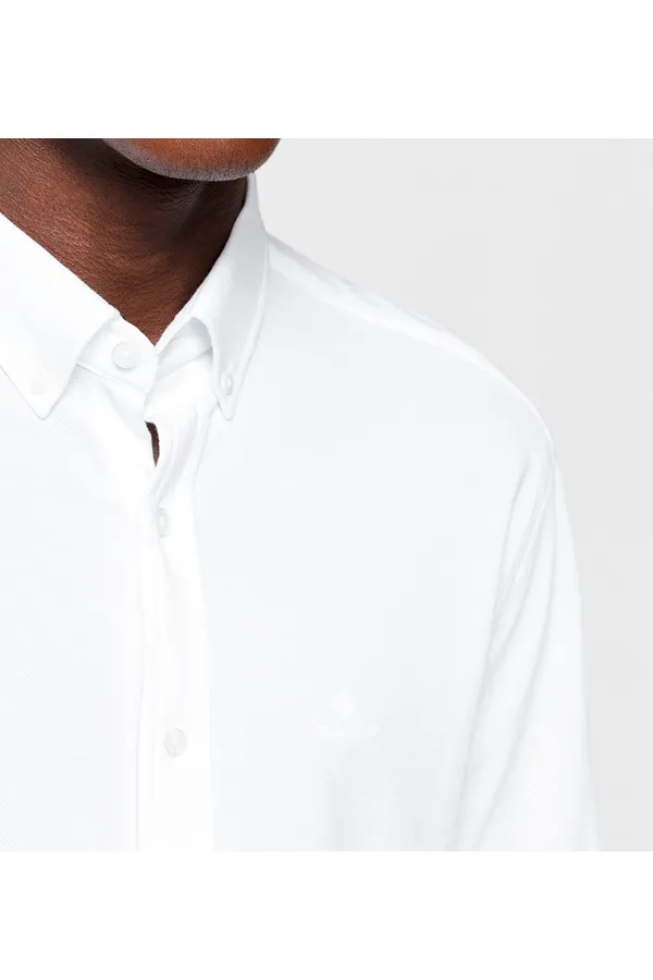 GANT Tech Pique Regular Shirt White