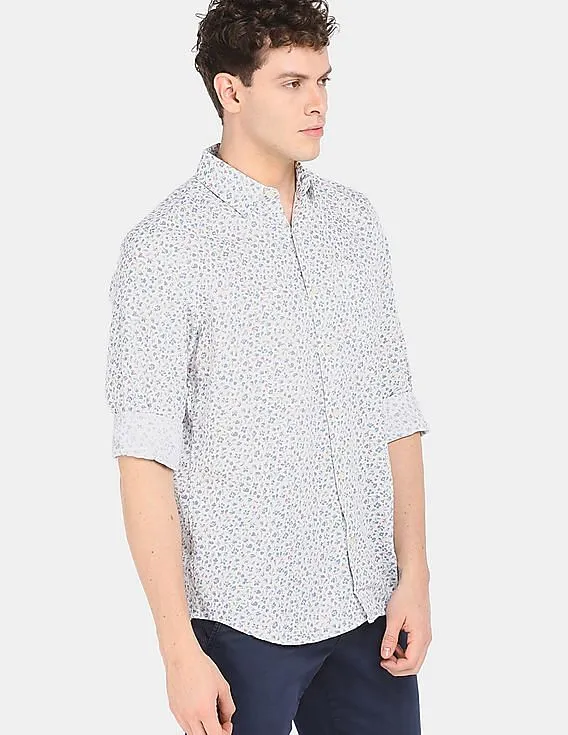 GAP Men White Standard Fit Shirt In Linen-Cotton