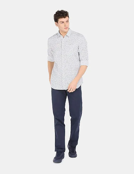 GAP Men White Standard Fit Shirt In Linen-Cotton