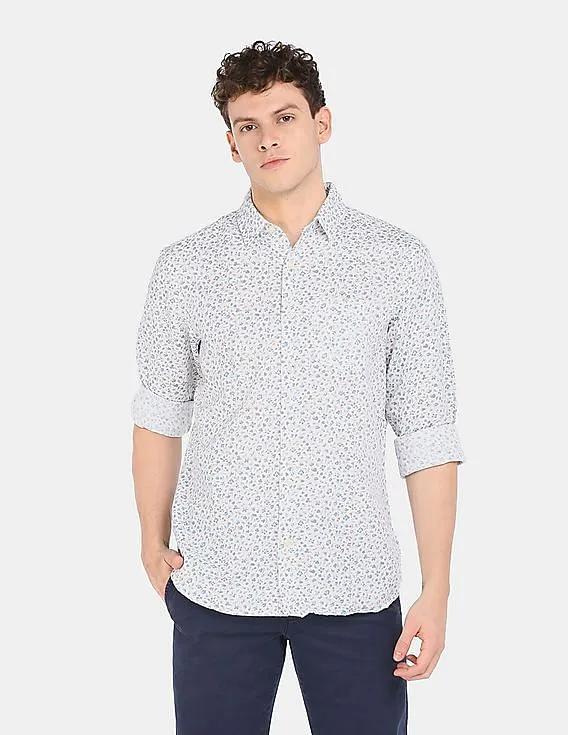 GAP Men White Standard Fit Shirt In Linen-Cotton