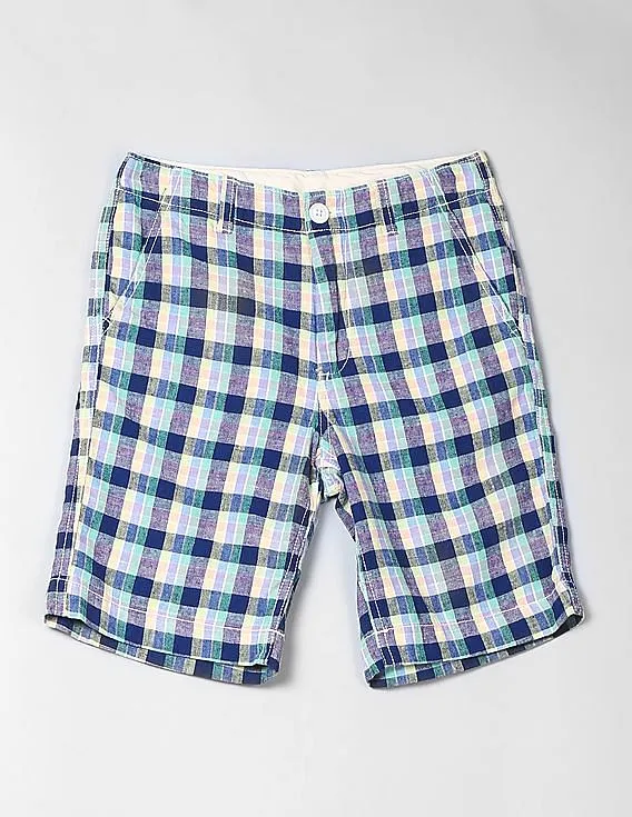 GAP Toddler Boy Blue Everyday Shorts In Linen-Cotton