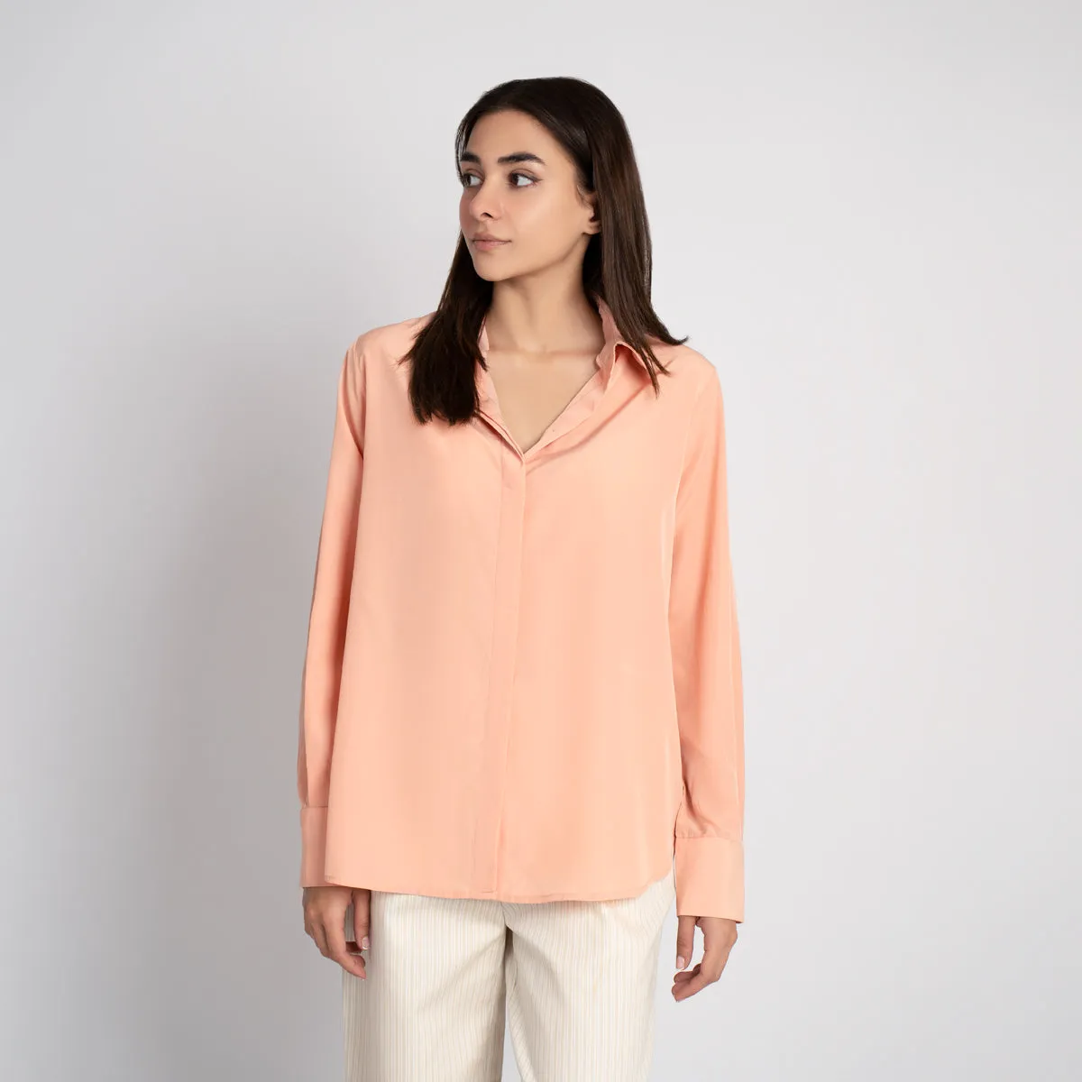 Georgette Plain Regular Shirt - HSSW3230010