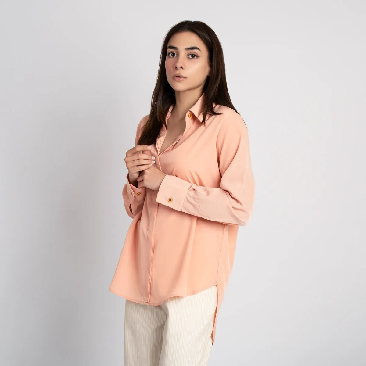 Georgette Plain Regular Shirt - HSSW3230010