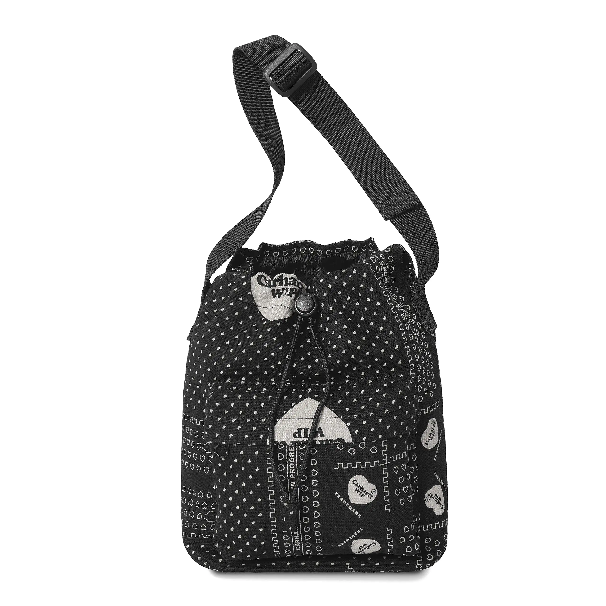 HEART BANDANA SHOULDER BAG HEART BANDANA PRINT, BLACK