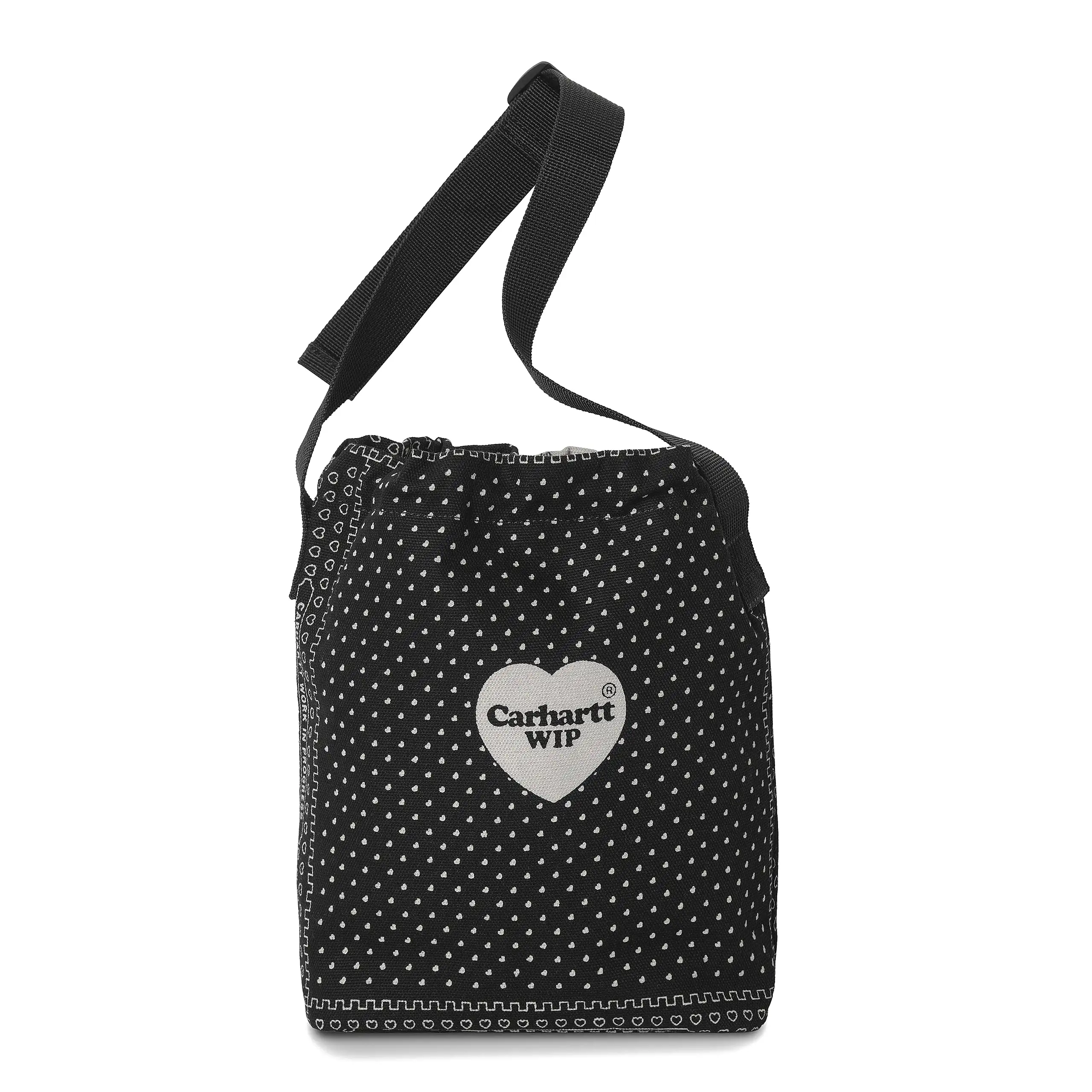 HEART BANDANA SHOULDER BAG HEART BANDANA PRINT, BLACK