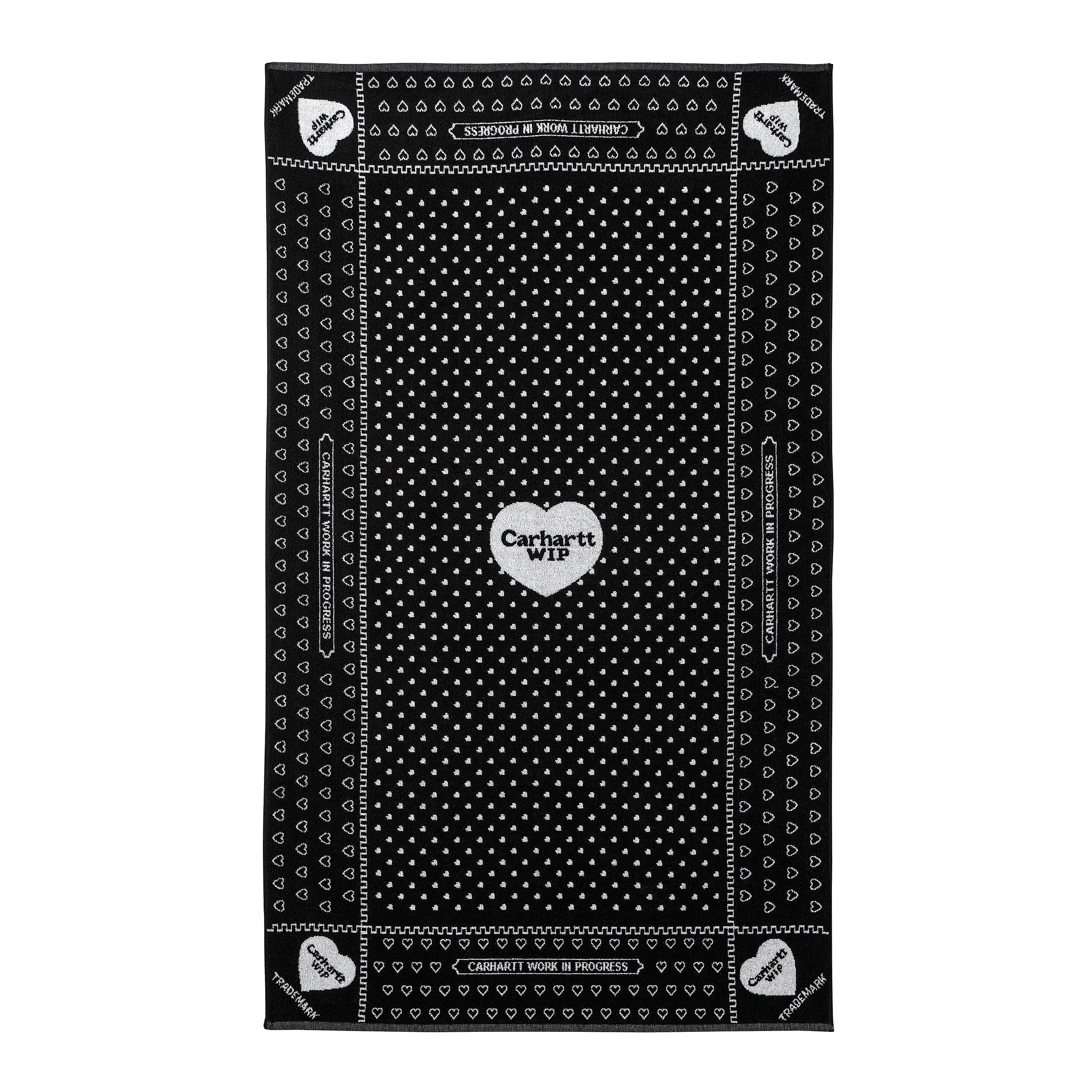 HEART BANDANA TOWEL HEART BANDANA JACQUARD, BLACK