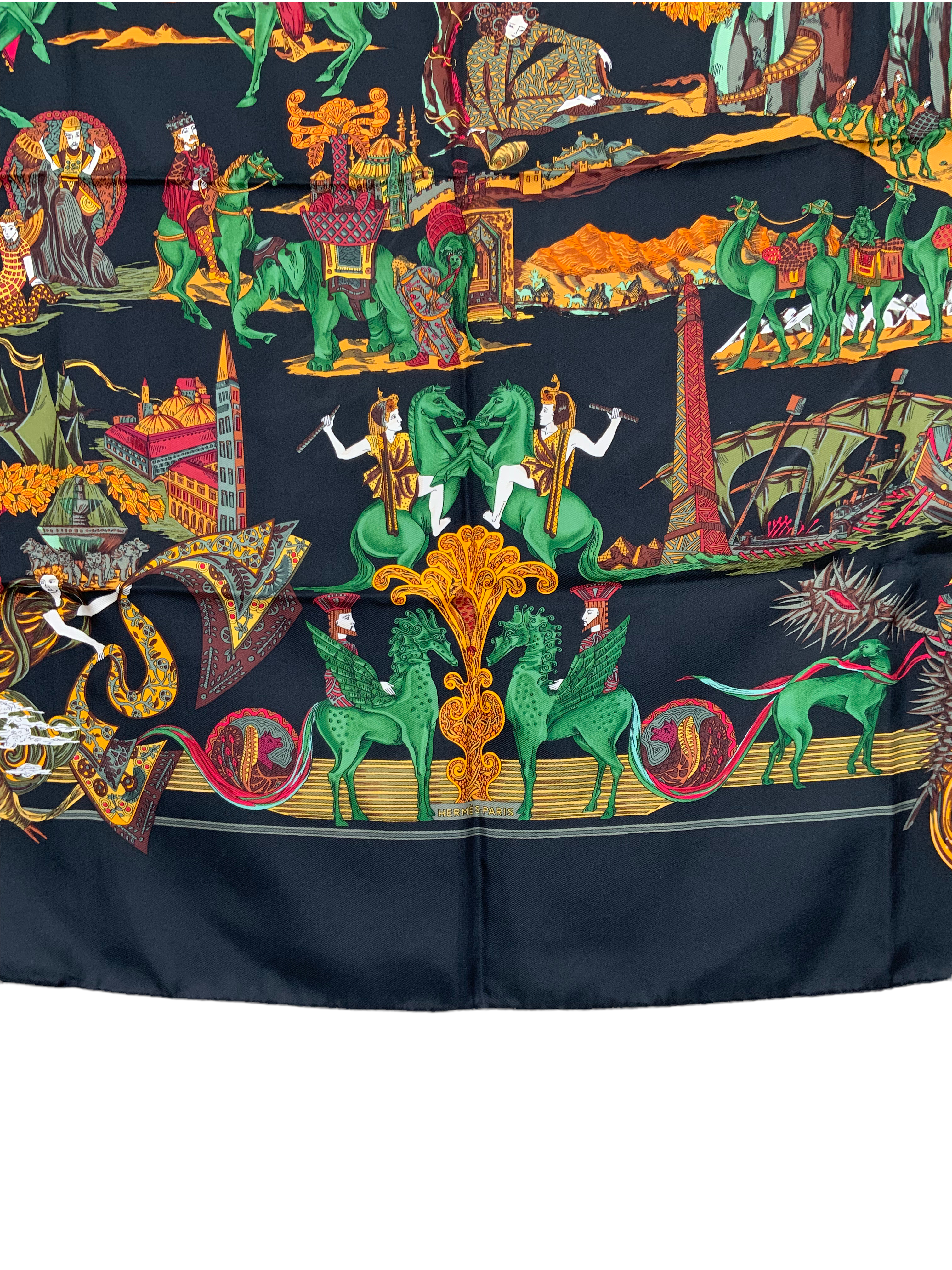 Hermes Au Fil de la Soie Silk Scarf 90