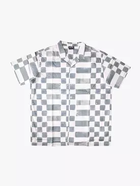 Huffer Checkers Party Shirt - Smoke / White