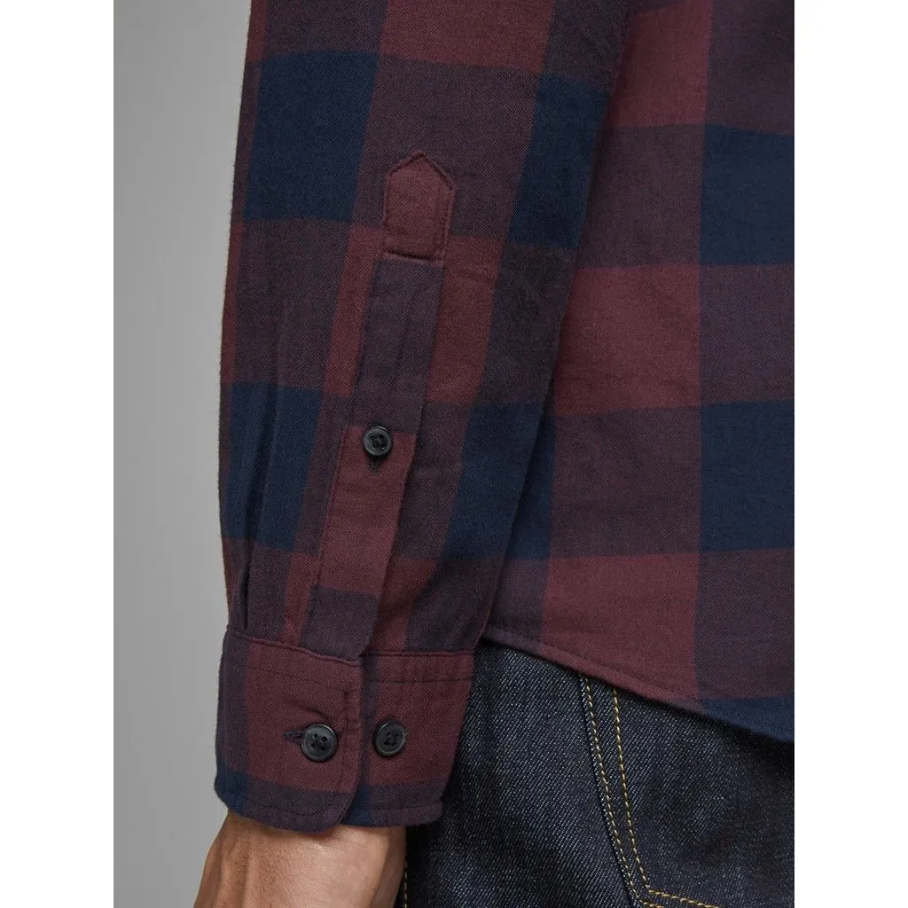 Jack & Jones Gingham Twill Check Long Sleeve Shirt Port Royale