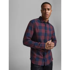 Jack & Jones Gingham Twill Check Long Sleeve Shirt Port Royale