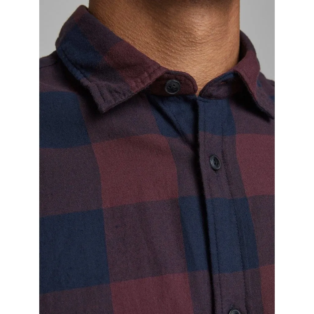 Jack & Jones Gingham Twill Check Long Sleeve Shirt Port Royale