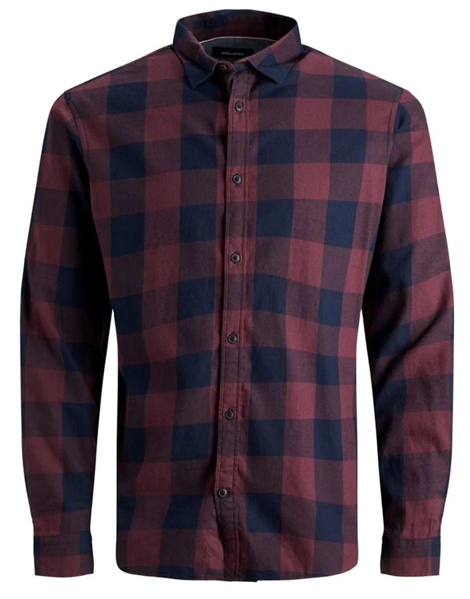 Jack & Jones Gingham Twill Check Long Sleeve Shirt Port Royale