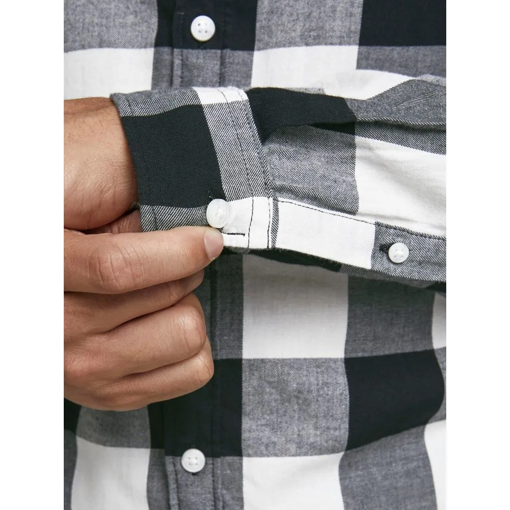 Jack & Jones Gingham Twill Check Long Sleeve Shirt Whisper White