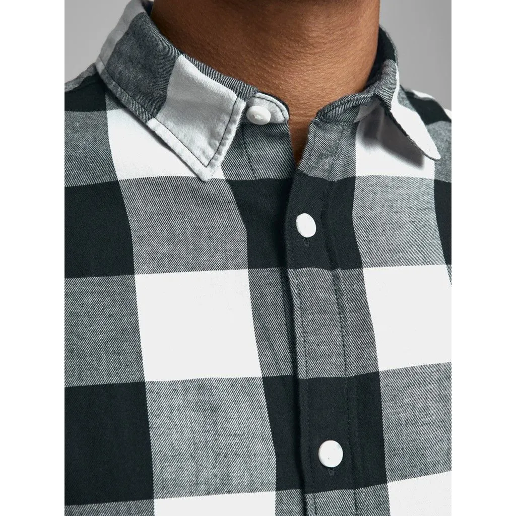 Jack & Jones Gingham Twill Check Long Sleeve Shirt Whisper White