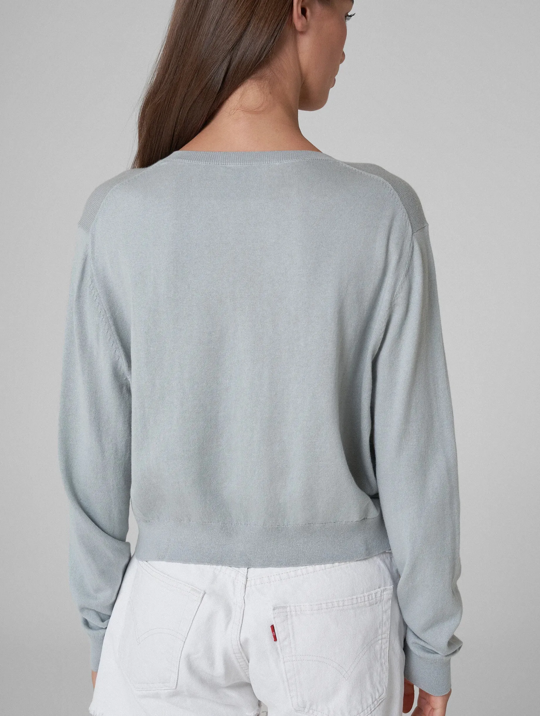 JANNA V-neck knitted sweater blue