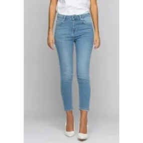 Jeans skinny a vita media donna Azzurro