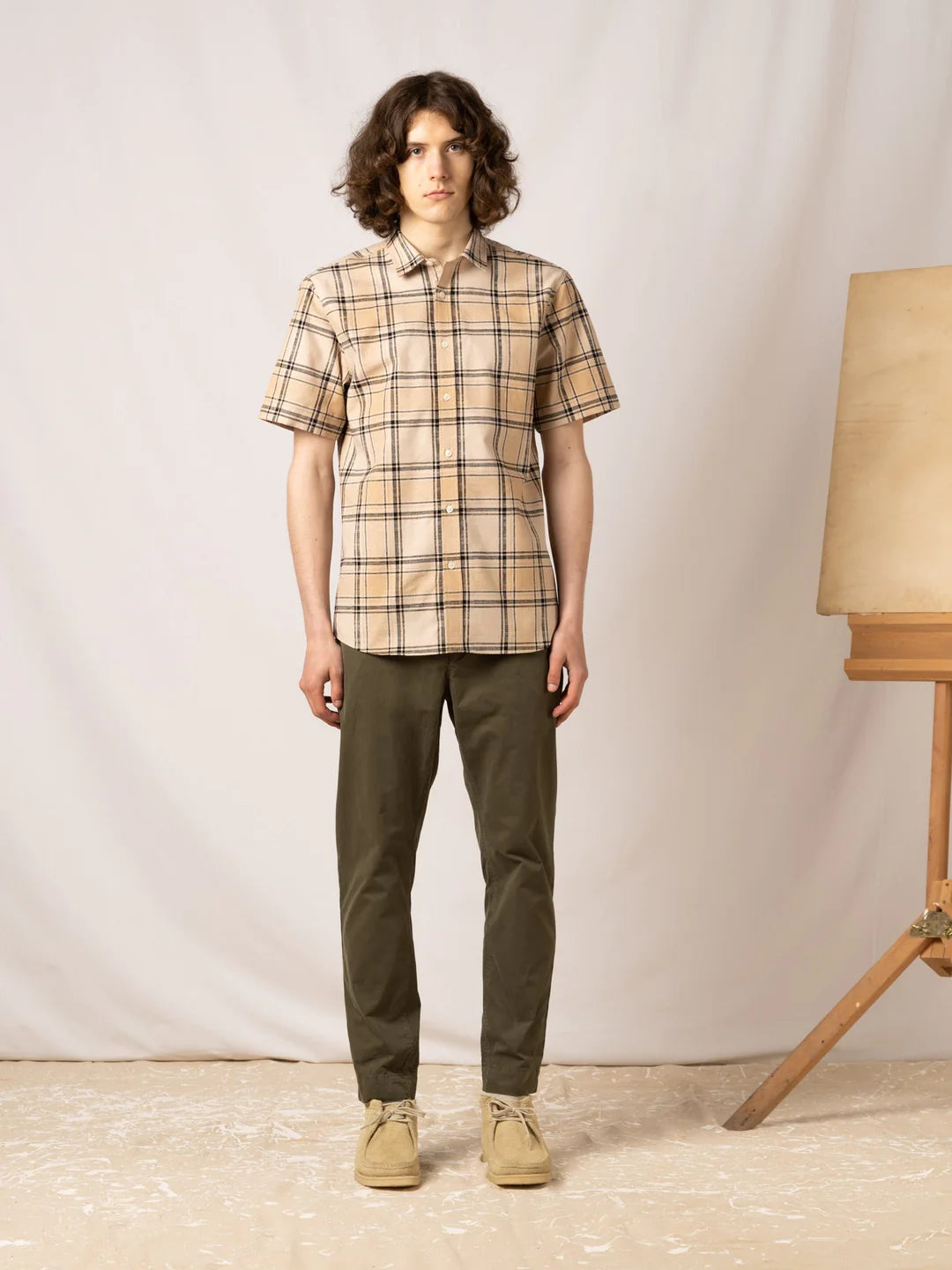 KESTIN Inverness Tapered Trouser in Olive Cotton Twill