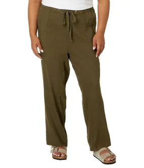 KUT from the Kloth Plus Size Rosalie - Drawstring Pants with Porkchop Pockets in Dark Olive