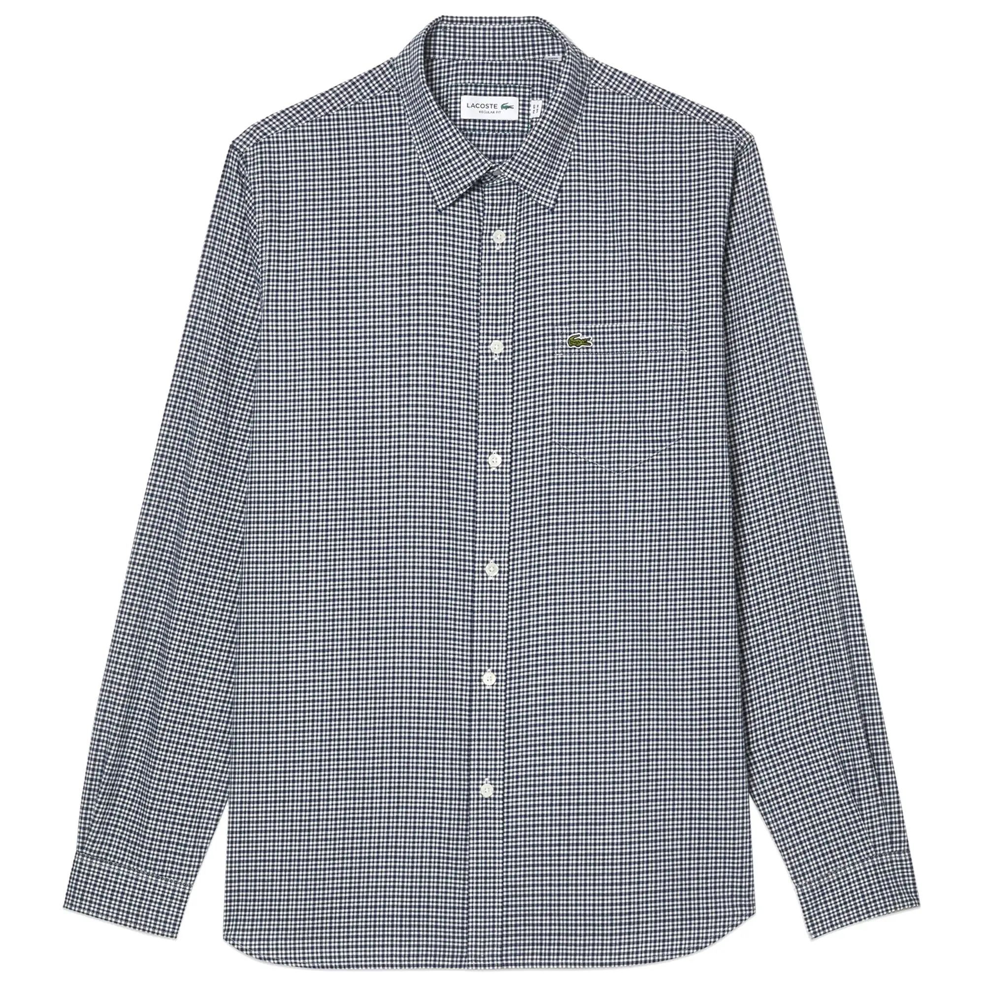 Lacoste Brushed Cotton Gingham Check Shirt CH1885 - Navy / White