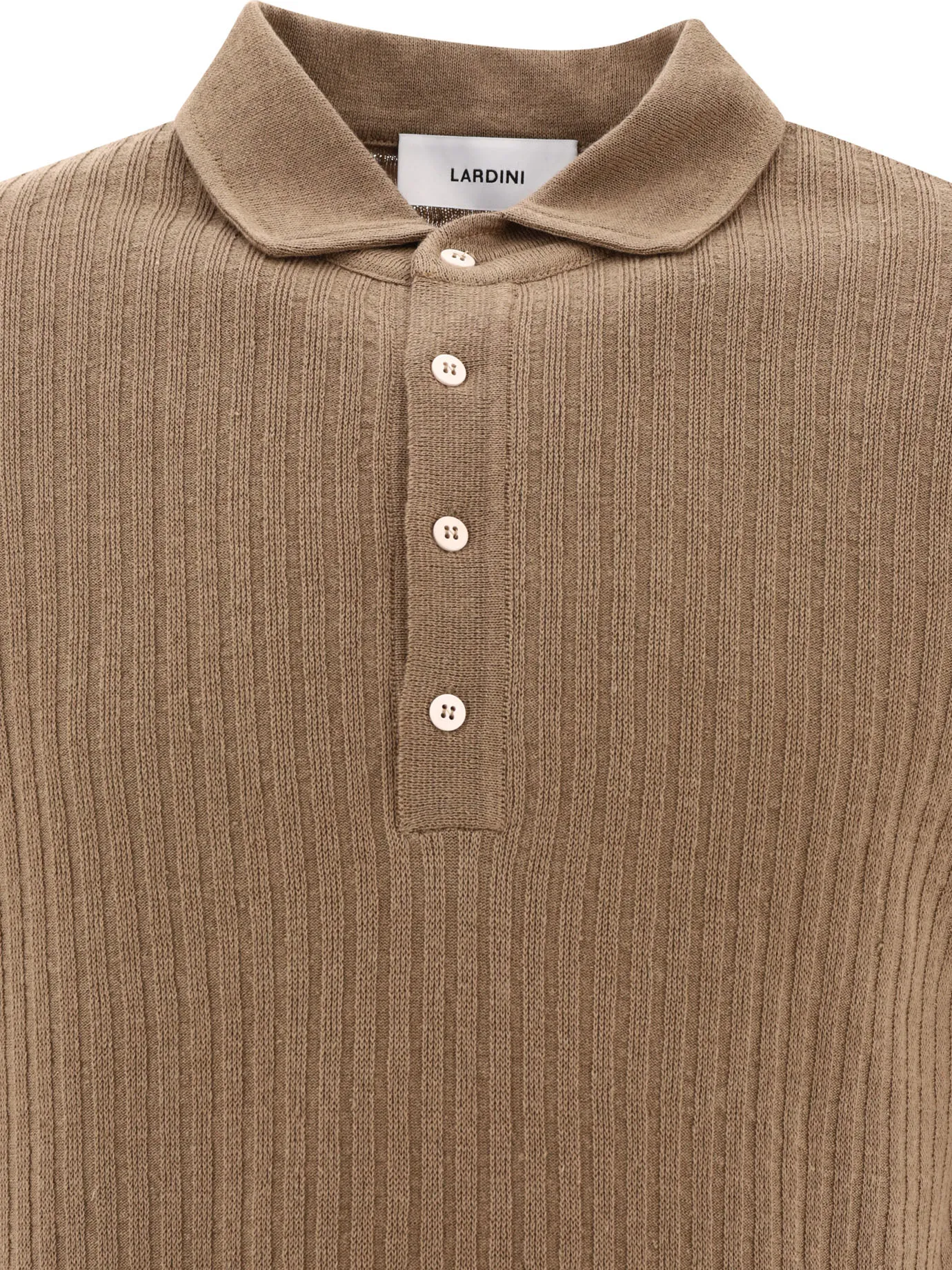 LARDINI  |Linen Plain Cotton Short Sleeves Polos