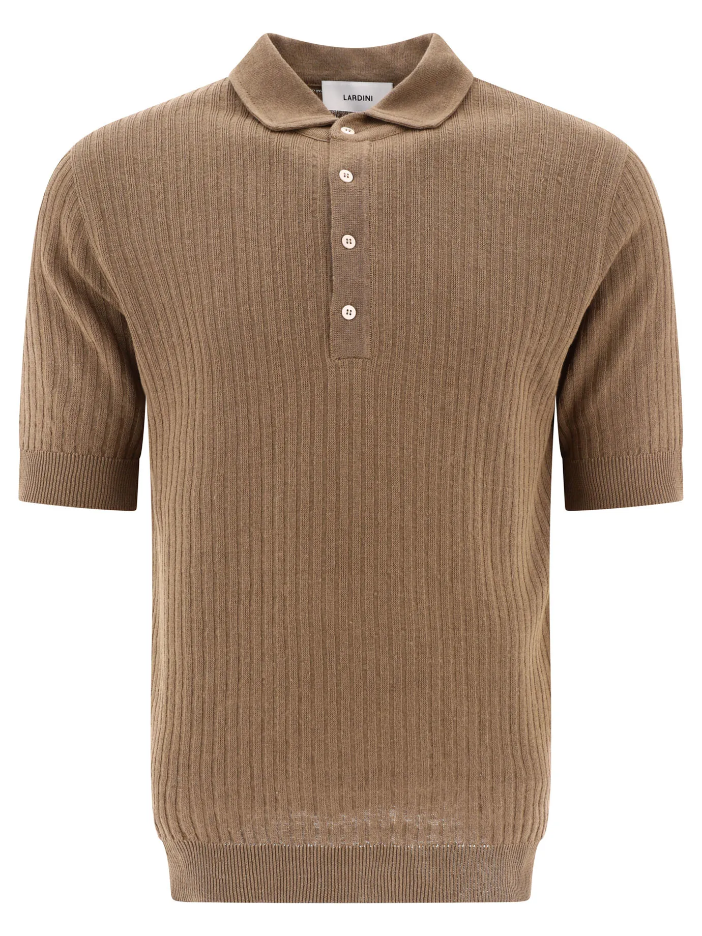 LARDINI  |Linen Plain Cotton Short Sleeves Polos