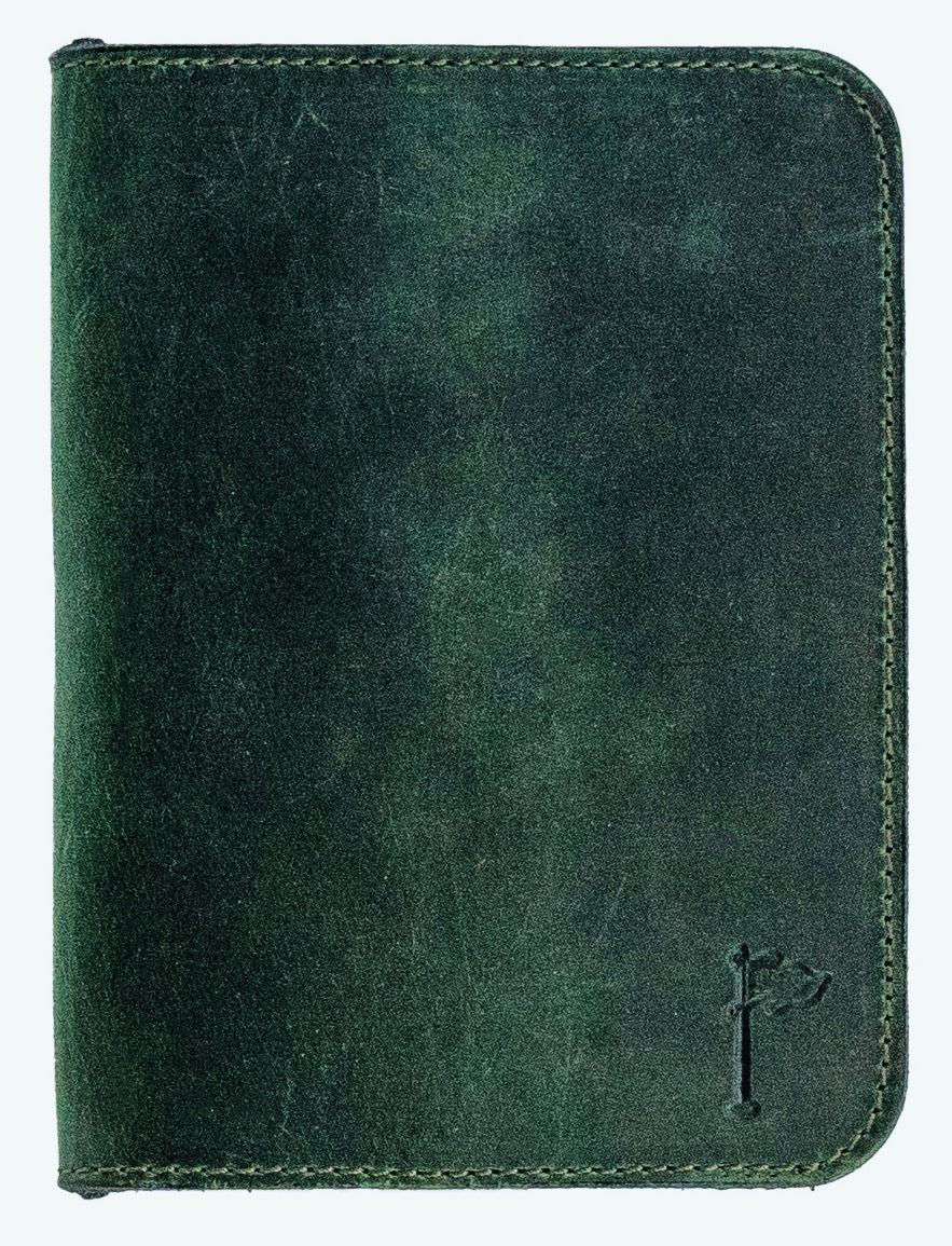 Leather Minimalist Golf Scorecard Holder in Olive