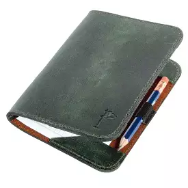 Leather Minimalist Golf Scorecard Holder in Olive