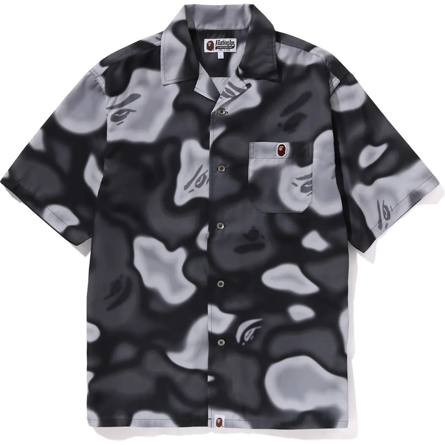 LIQUID CAMO ONE POINT OPEN COLLAR SHIRT MENS