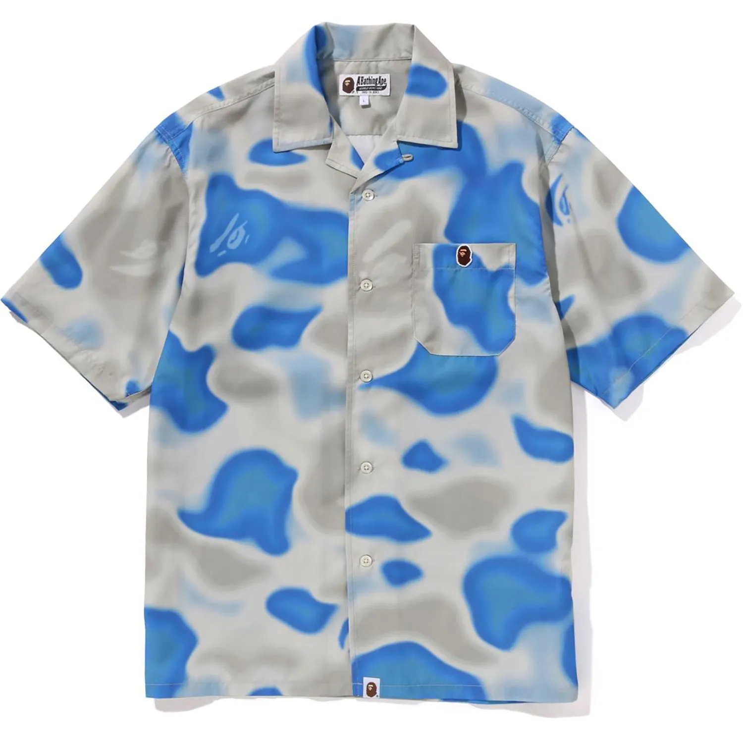 LIQUID CAMO ONE POINT OPEN COLLAR SHIRT MENS